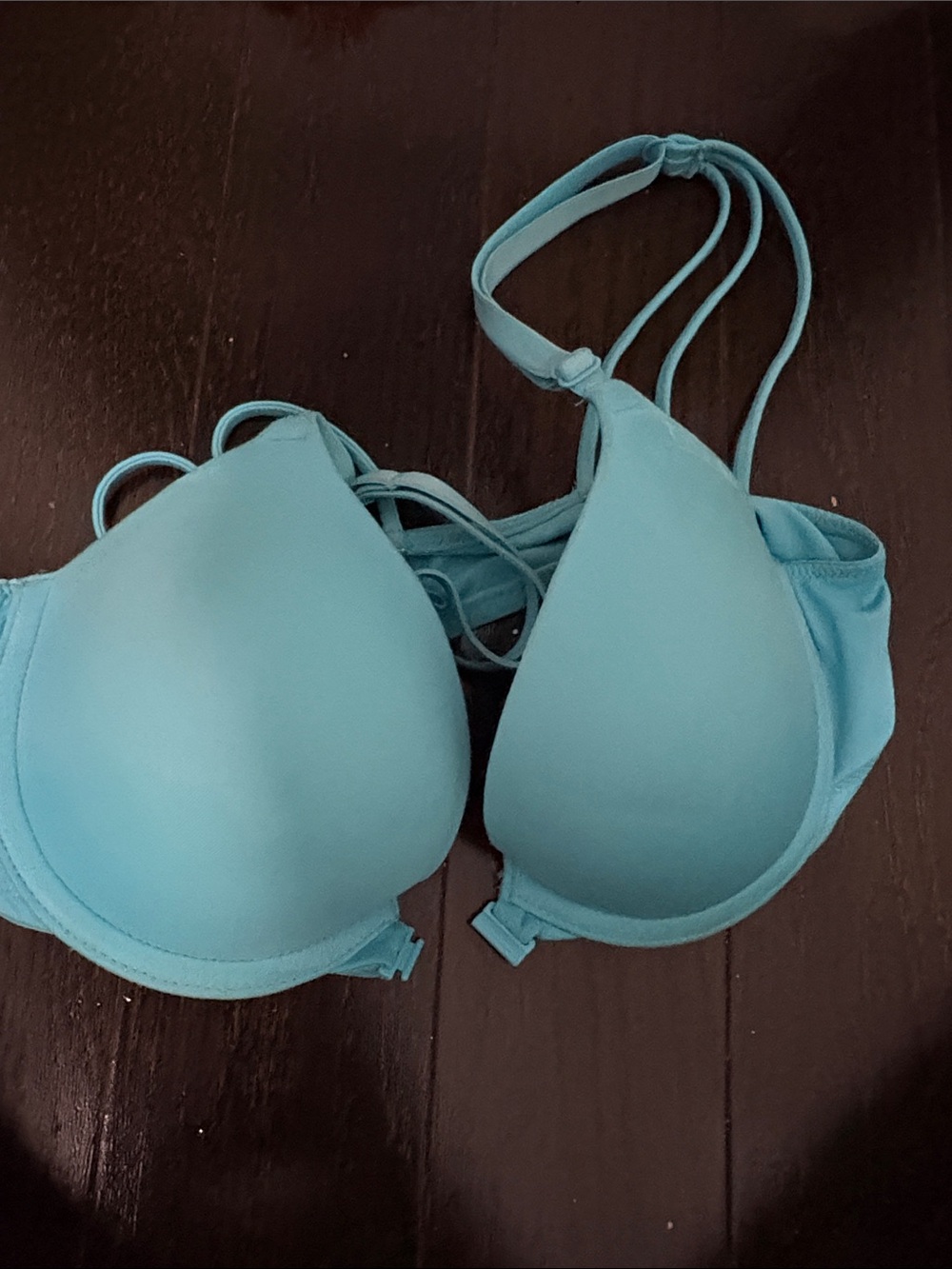 Pink Light Blue Padded Strappy Women's Bra